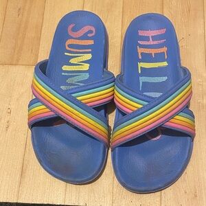 CCO Preloved Vibrant Rainbow Kids Slide Sandals
